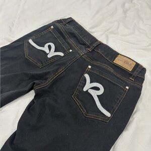 Vintage Rocawear Flare Bootcut Black Jeans With Orange Stitching